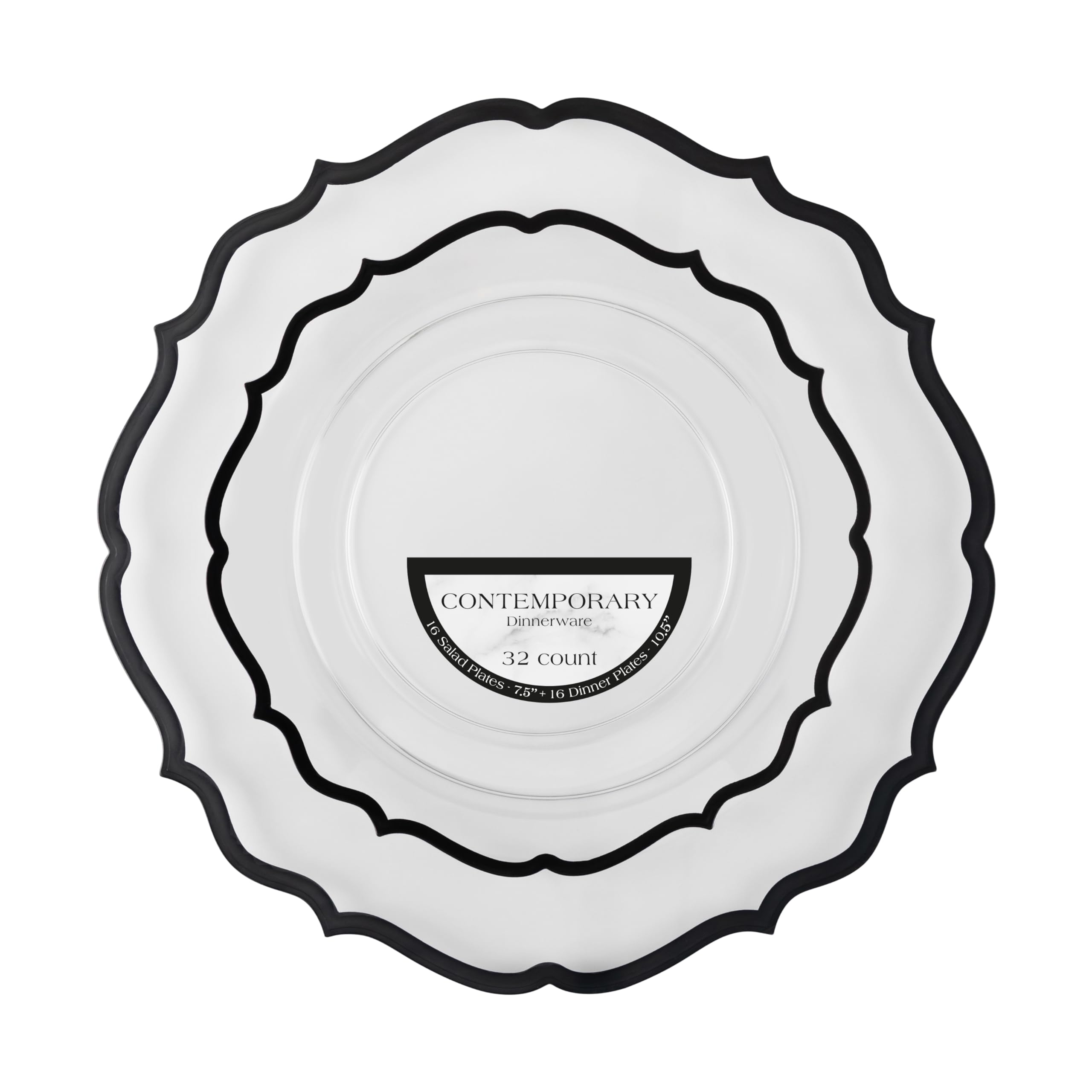 Elegant Disposable Plates - Granite Party Set -10