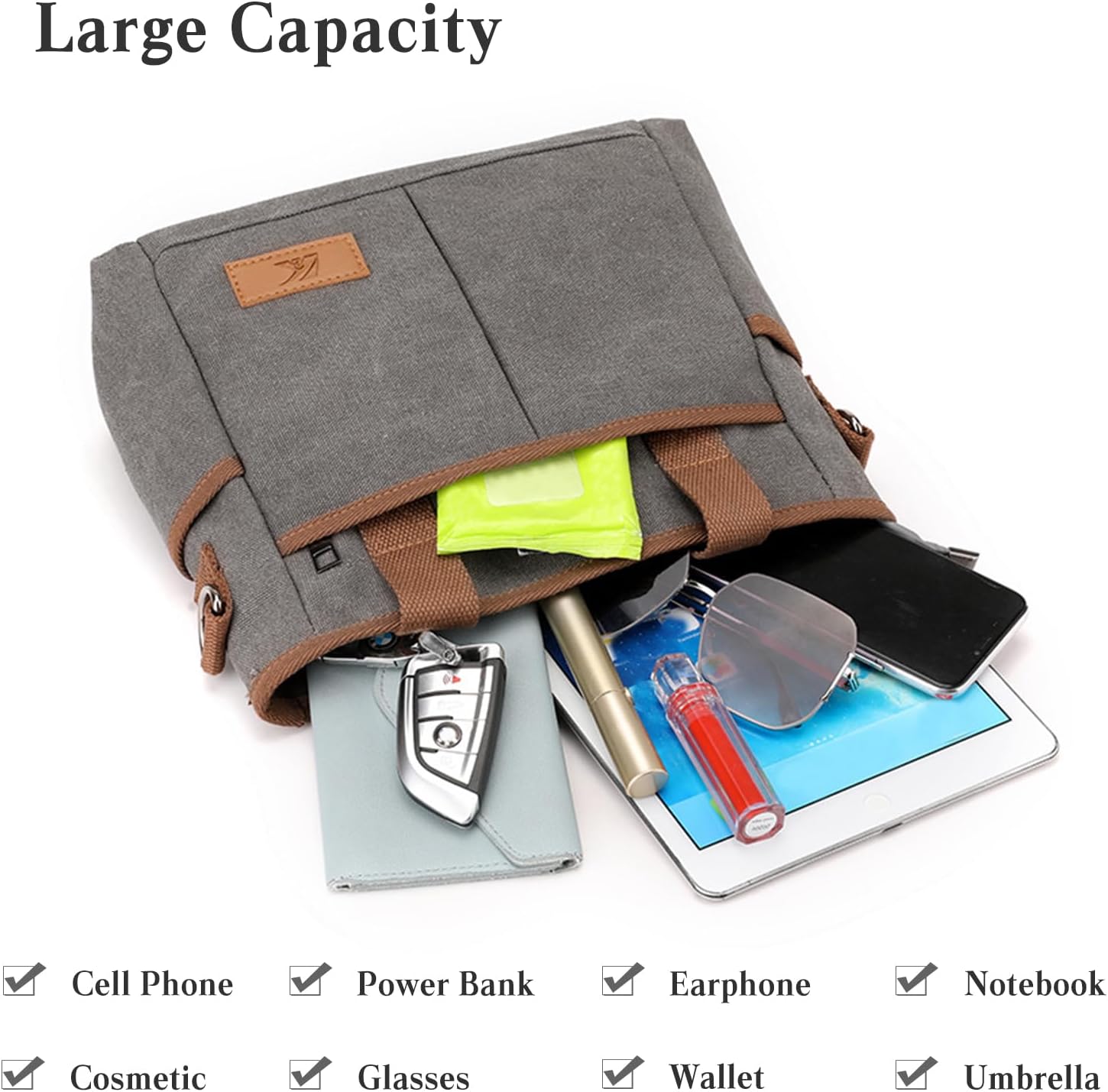 CORIOS Women Tote Handbag Canvas Shoulder Bag Casual Crossbody Bag Ladies Top Handle Bag Messenger Bag