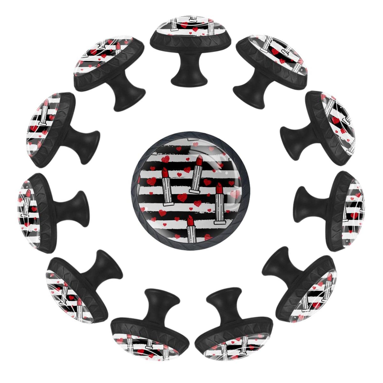 Boutons de tiroir rayures noires et blanches pour relooker une chambre d'enfant - Lot de 12