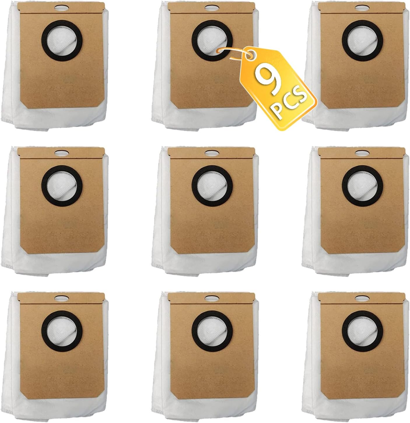 Chuancheng 9 Pack 2.5L Dust Bag Replacement for Eufy L50 SES / L60 / L60 Hybrid Self-Empty Station, for Conga Home 10000/8090 Ultra / 9090 AI/for Haier H9+ Vacuum Cleaner
