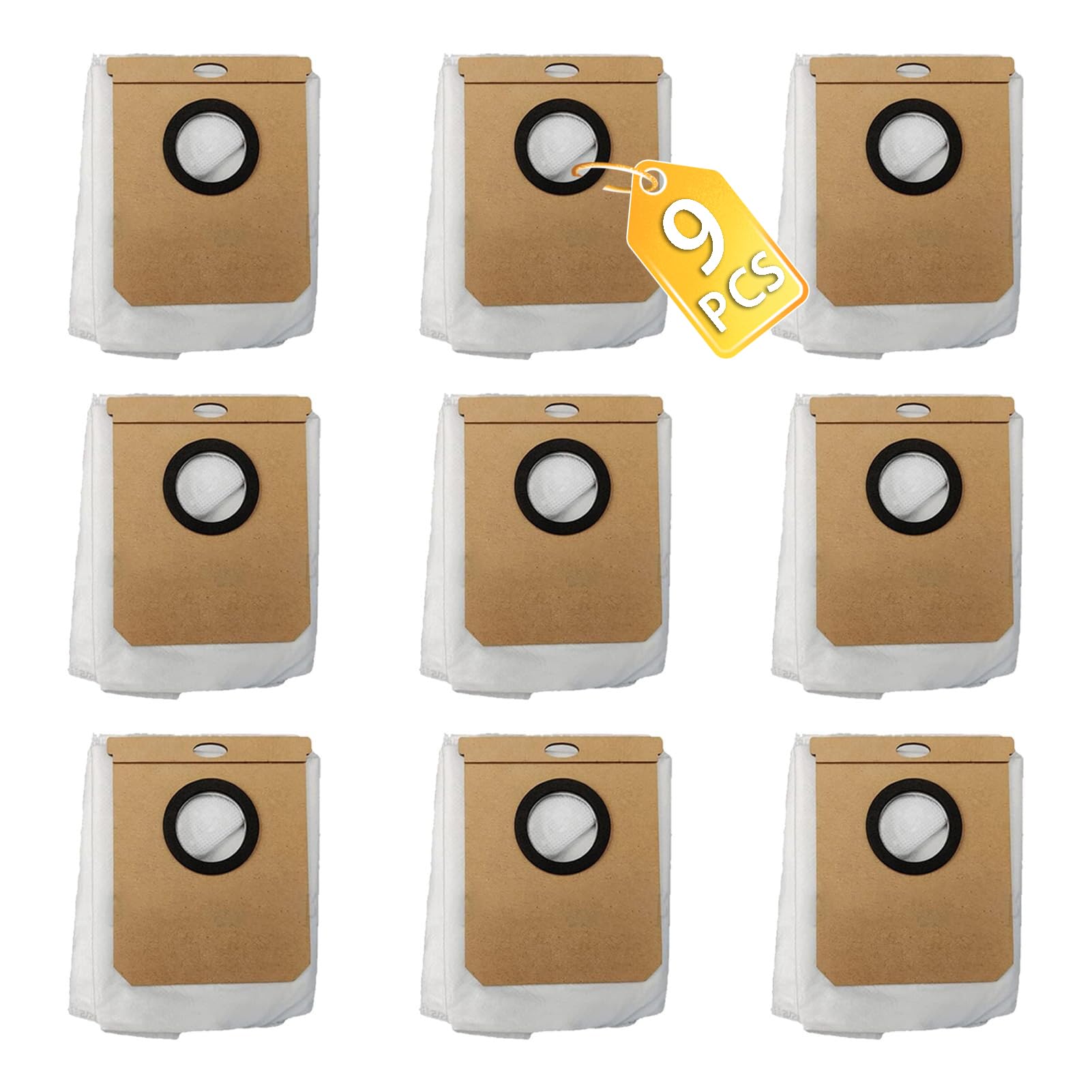 Chuancheng 9 Pack 2.5L Dust Bag Replacement for Eufy L50 SES / L60 / L60 Hybrid Self-Empty Station, for Conga Home 10000/8090 Ultra / 9090 AI/for Haier H9+ Vacuum Cleaner