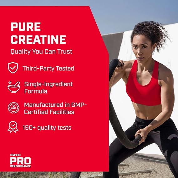 GNC Pro Performance Micronized Creatine Monohydrate - Daily Workout Supplement for Elite Athletes - Micronized Creatine Powder Drink Mix - Sports Nutrition - Blue Raspberry - 30 Servings