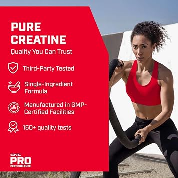 GNC Pro Performance Micronized Creatine Monohydrate - Daily Workout Supplement for Elite Athletes - Micronized Creatine Powder Drink Mix - Sports Nutrition - Blue Raspberry - 30 Servings