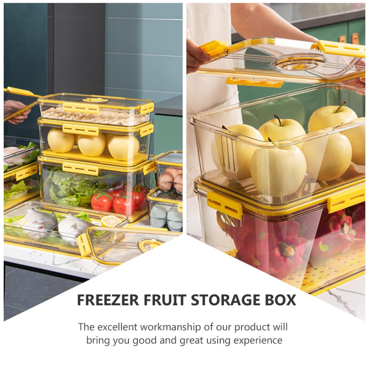 Caja de Almacenamiento para Refrigerador de Pet con Tapa, Práctica para Conservar Frutas y Alimentos Frescos Frigorífico del Hogar