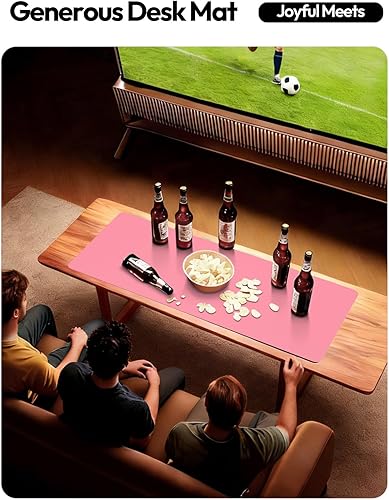 Miniatura 7 de YSAGi Almohadilla de piel protectora para escritorio, gran alfombrilla de ratón, alfombrilla de escritorio de piel sintética antideslizante