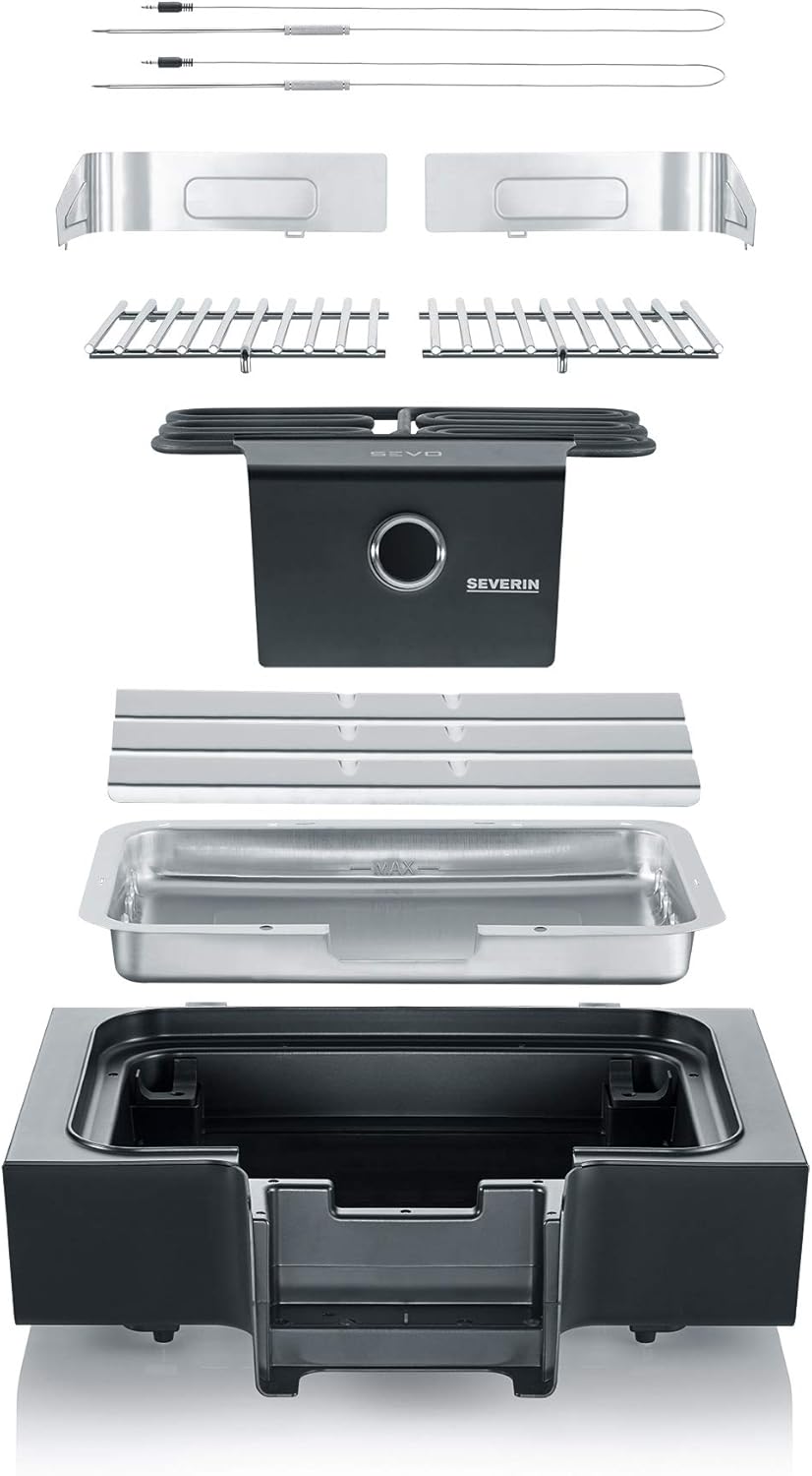 Esploso view of Severin SEVO GTS 8107 electric grill components