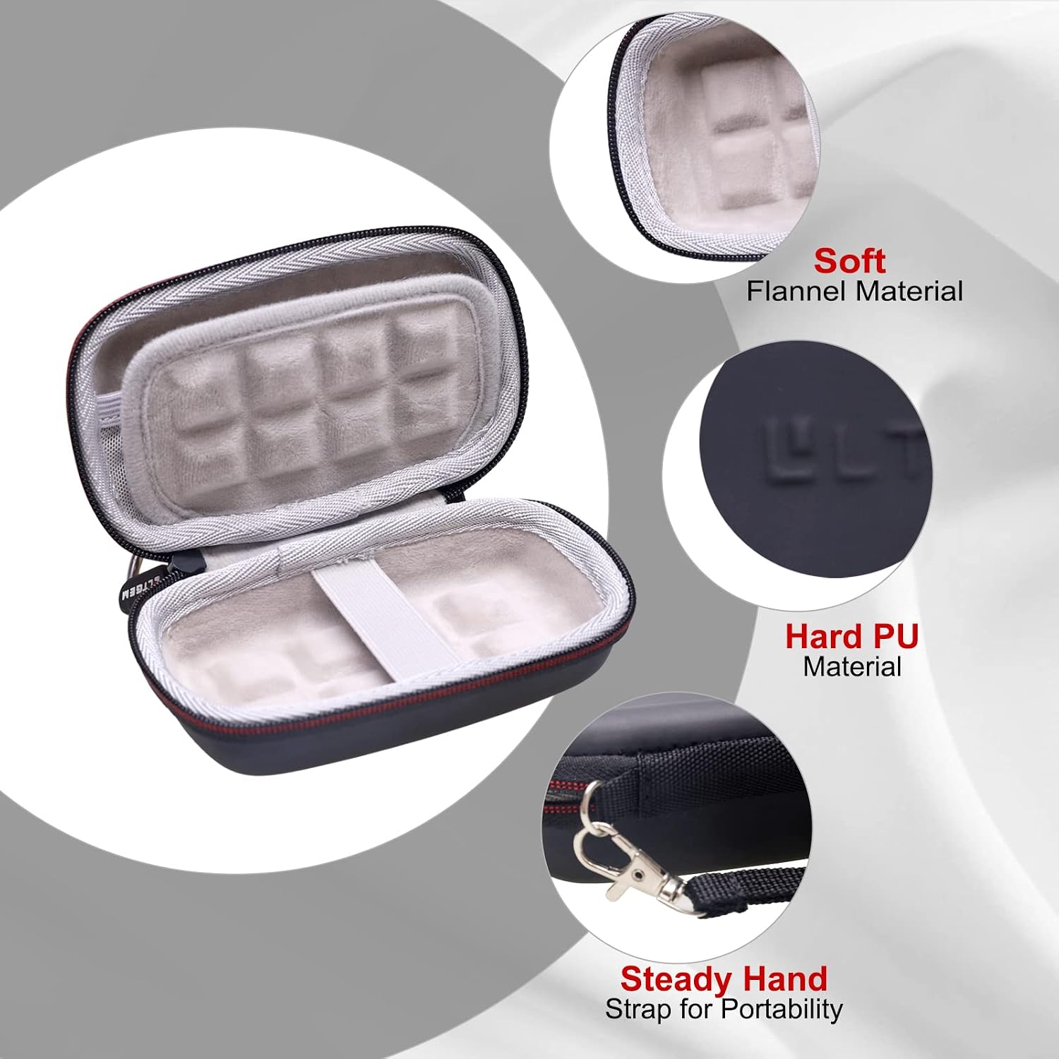 LTGEM MP3 & MP4 Player Case for TIMMKOO/Aiworth/SOULCKER/G.G.Martinsen/Grtdhx/iPod Nano/Sandisk/B Walkman and Other Music Players, Mesh Pocket for USB Cable, Earbuds and Memory Card