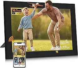 SVLIBO - Moldura digital WiFi, tela sensível ao toque IPS HD de 10,1 polegadas, 1280 x 800, rotação automática, fácil de usar, compartilhe fotos e vídeos via aplicativo gratuito, presentes