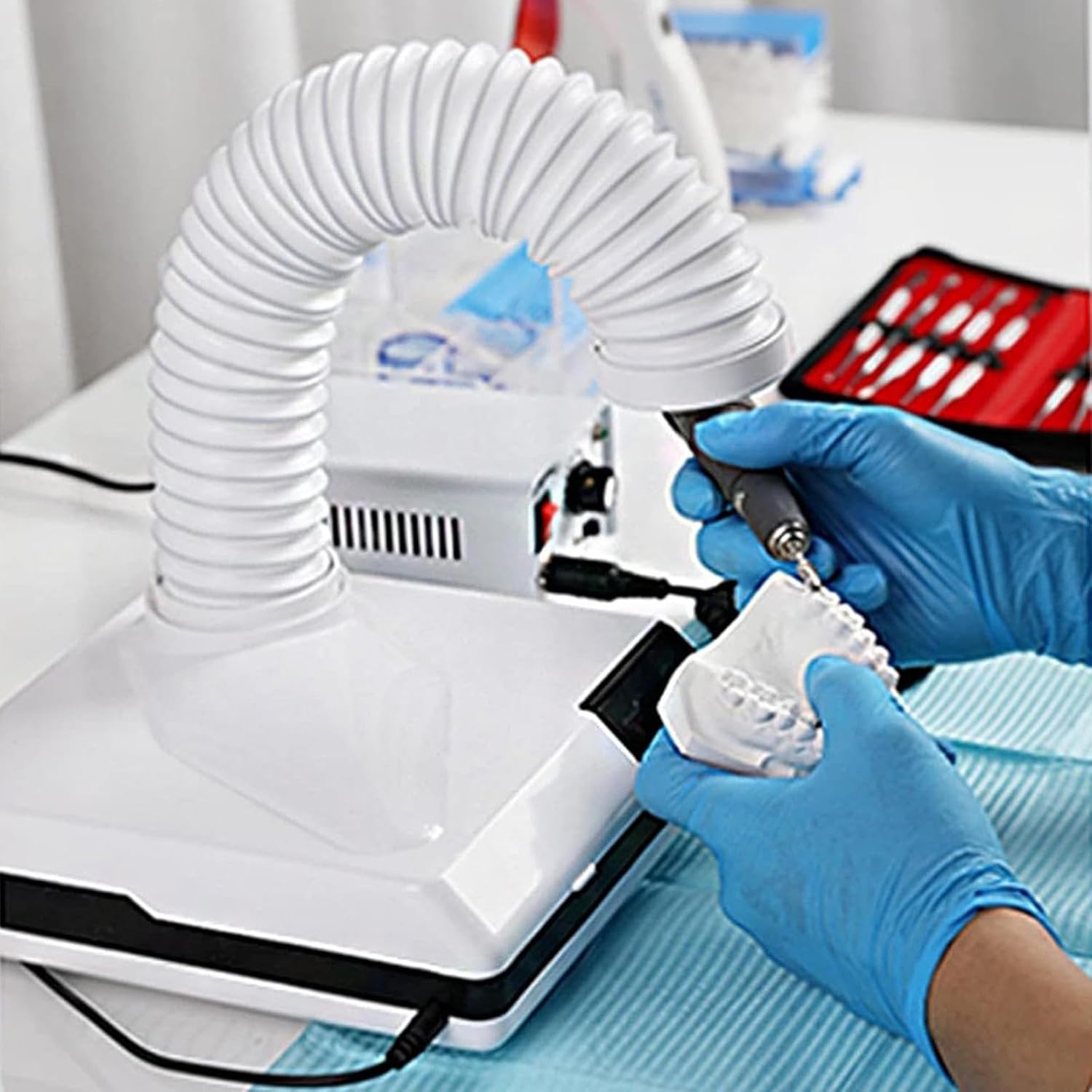 歯科研磨集塵機、60W集塵機、ファンとGlosane付き強力なネイルバキューム集塵機、歯科技工所およびマニキュア用デュアル機能伸縮チ