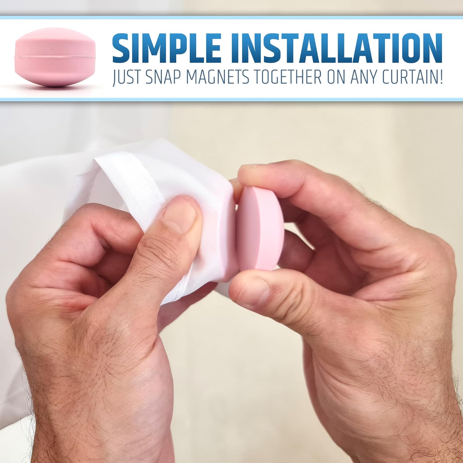 Blue+Pink (4 Pack+4 Pack) Magnetic Shower Curtain Weights | Bundle