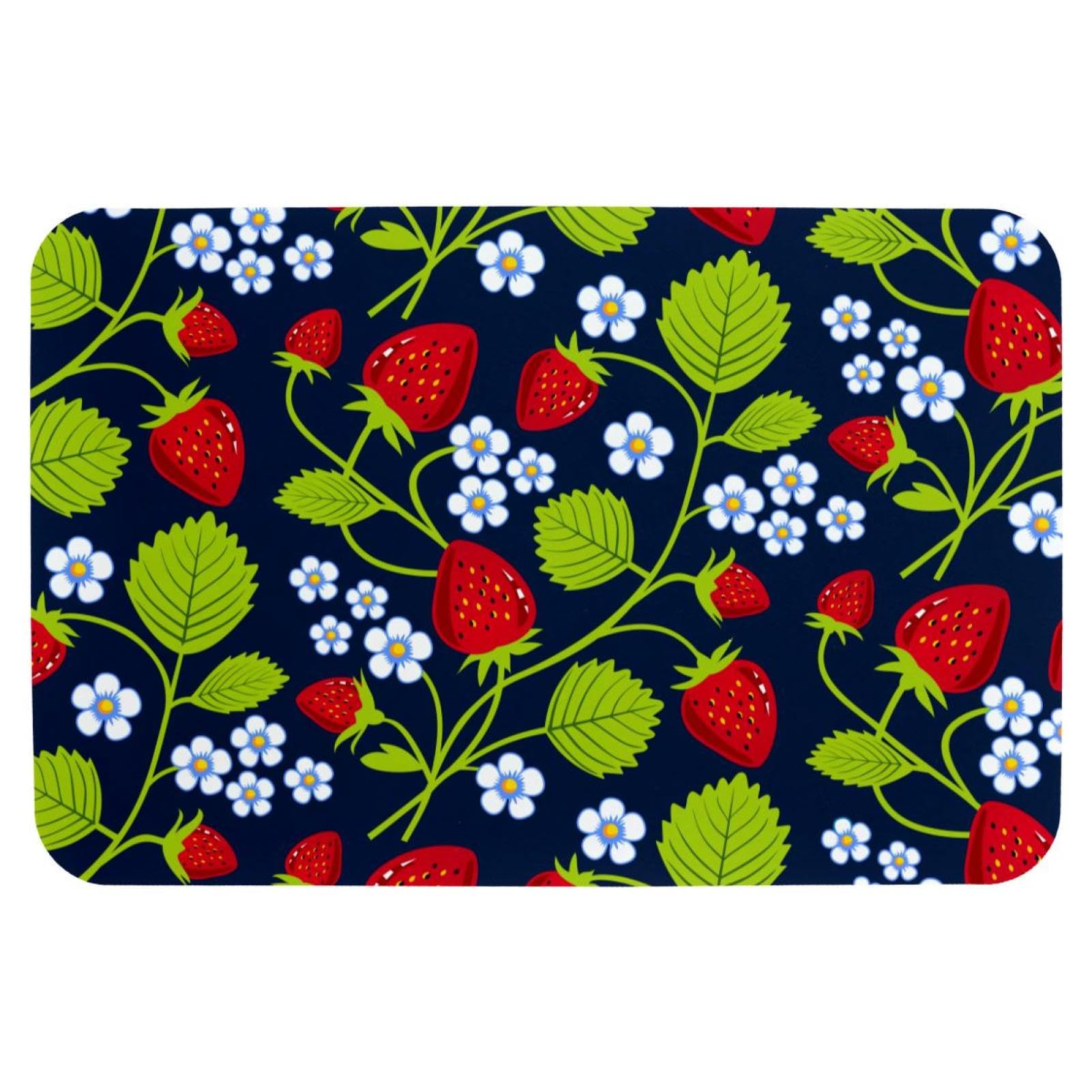Tapis de bain fraises absorbant pour éviter les glissades et sols mouillés