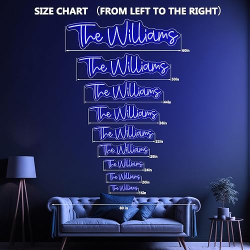 Vista 7 de Letreros de neón personalizados, letrero de luces LED de neón grandes personalizado, letrero de neón personalizable para decoración de pared, boda