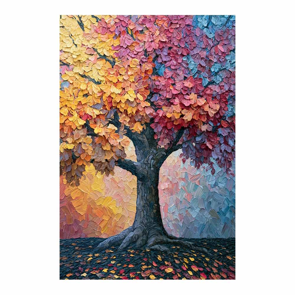 HOQIU Canvas Wall Art Glow Paper Tree tree poster, landscape wall art, for Living Room Bedroom Bathroom.(Multicolor)-60x80cm Unframed