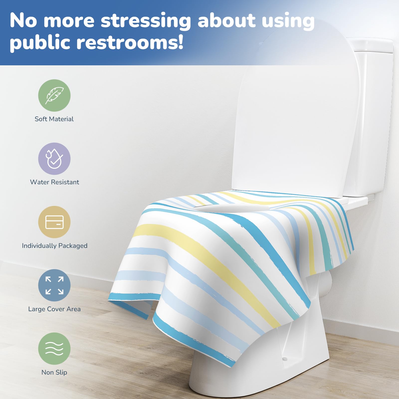 30 Pack Toilet Seat Covers Disposable, Large Waterproof - View #4