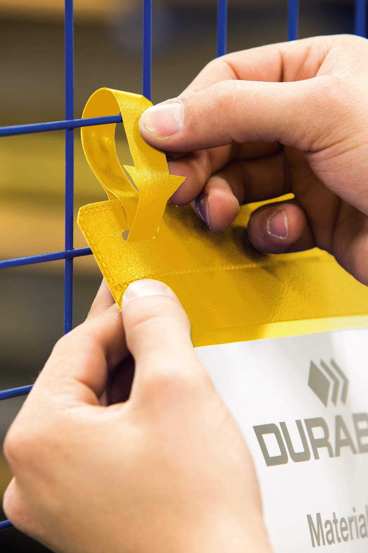 Durable 174904 Buste con Fascette d'Aggancio A5 Orizzontale, Confezioni da 50 Pezzi, Giallo