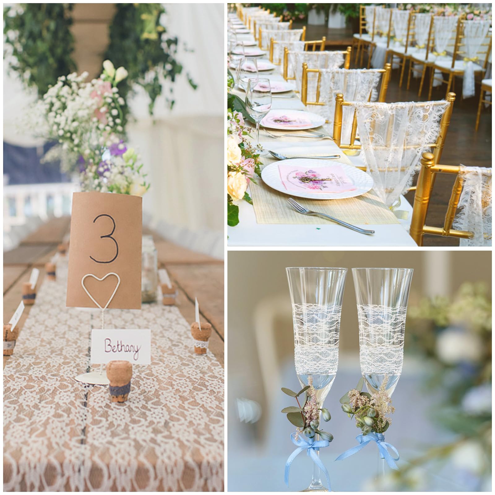 Weiße Spitze Als Tischläufer-Rolle - 15 Cm X 22 M Für Vintage-Hochzeit, Kommunion & DIY-Deko