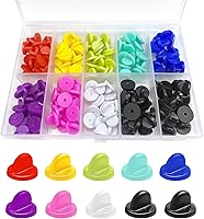 Vista 9 de 150 piezas de pasadores de goma con bloqueo, cierres de pasador de bloqueo con estuche de almacenamiento, cierres de pin para broche de corbata