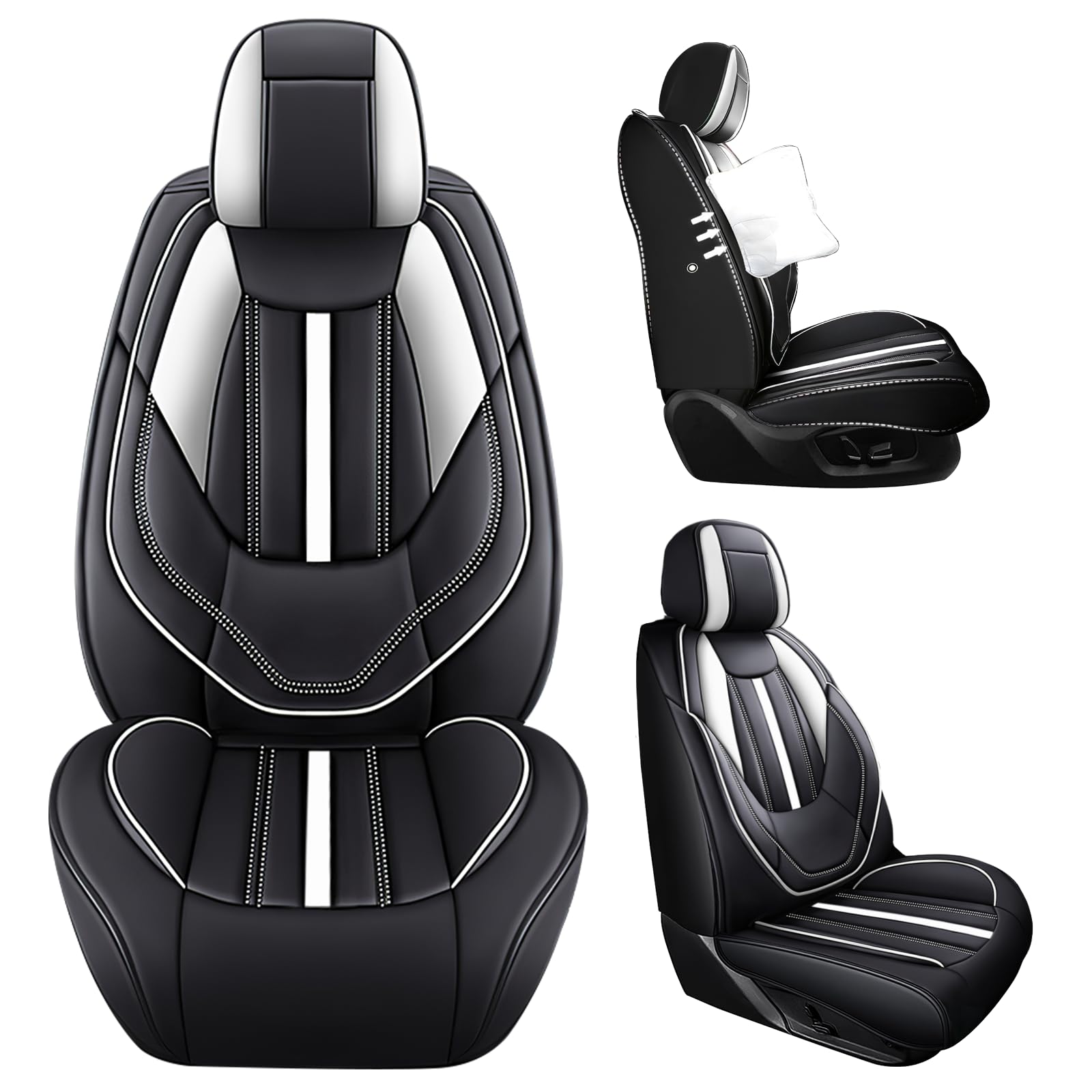 Car Seat Covers for Chevy Spark 2013-2022 Premium Nappa Leather Automotive Seat Covers Full Set Waterproof Auto Seat — view 2