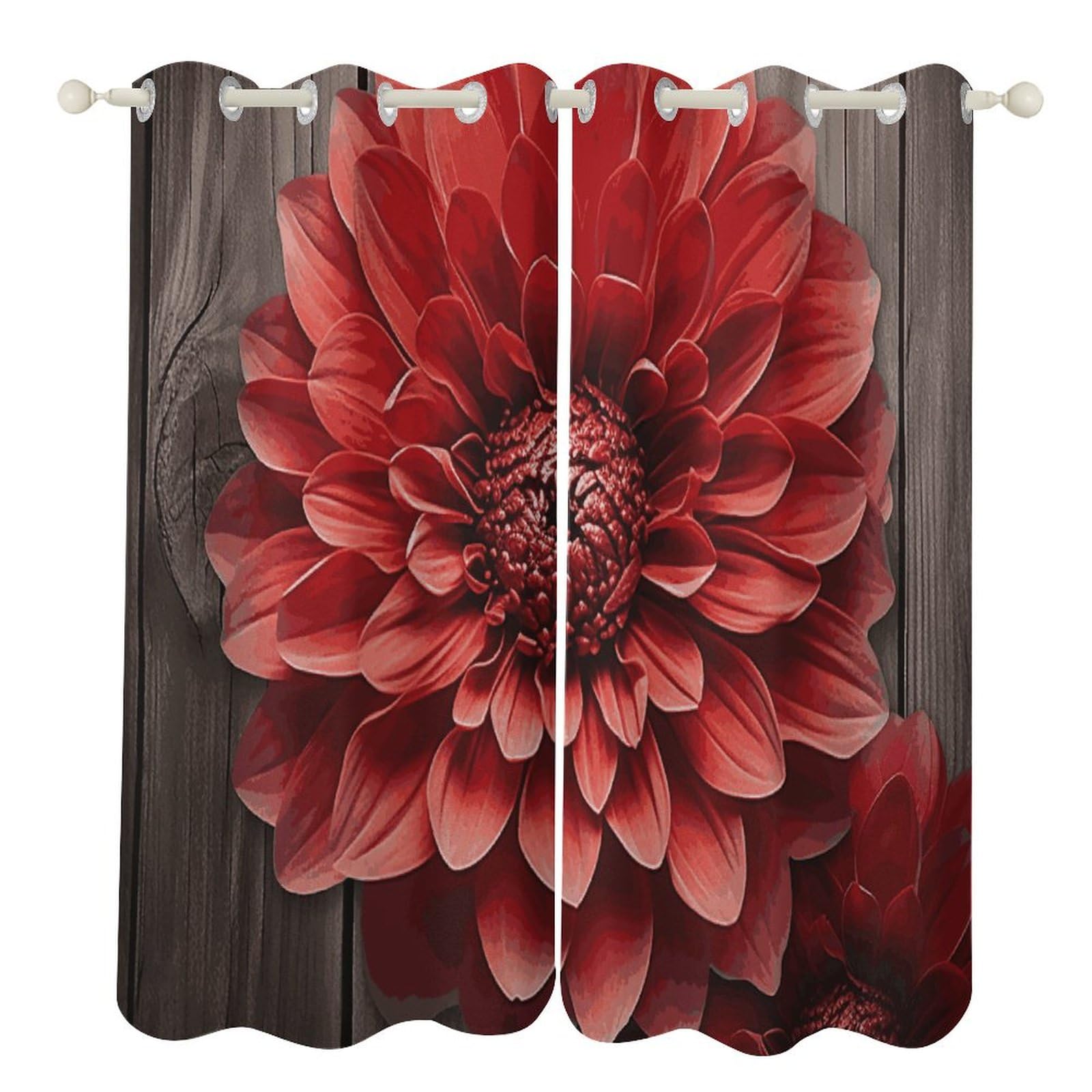 Rideaux occultants thermiques Dahlia bloquant la lumière et le froid - Rouge
