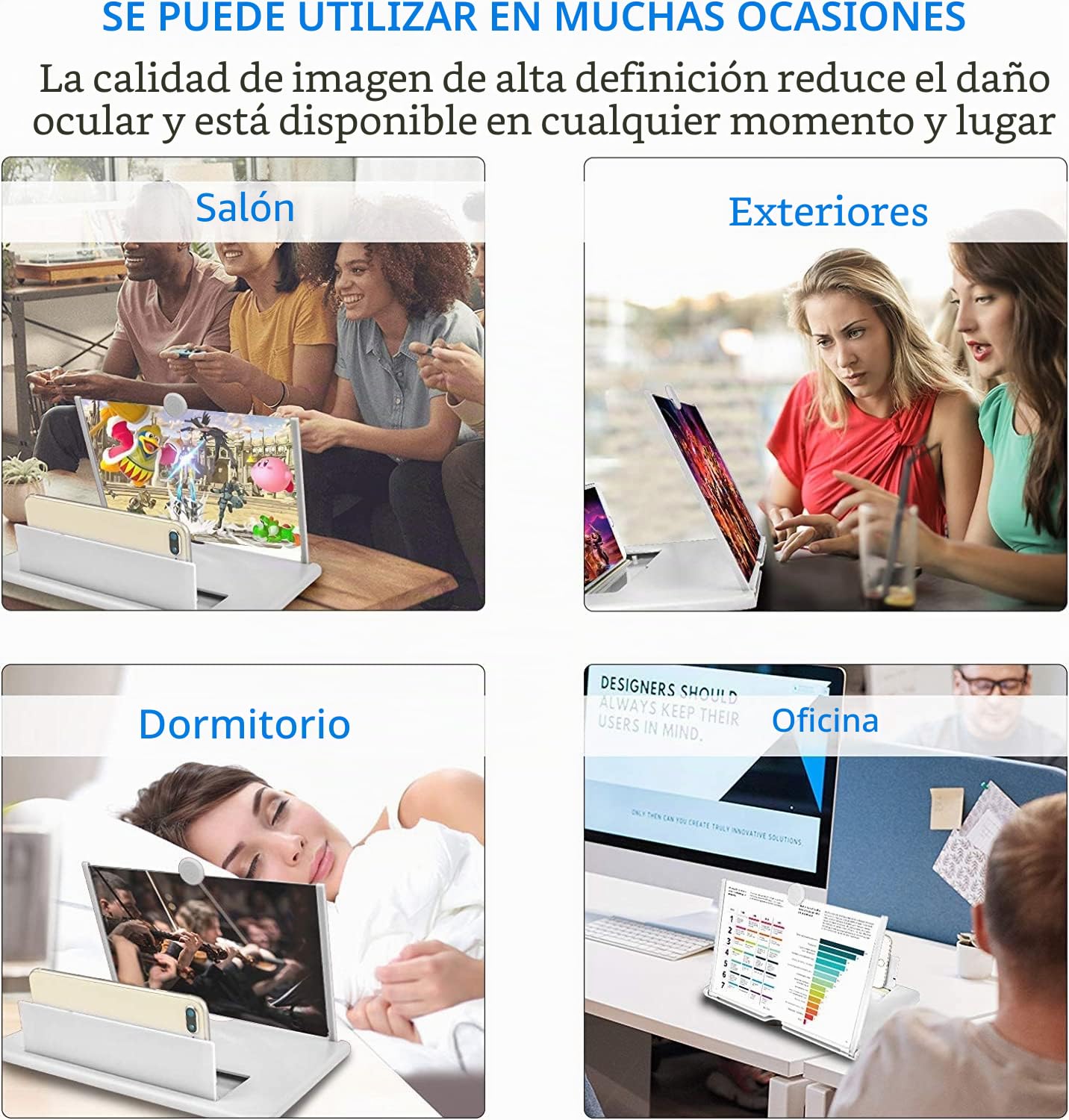 Yongheng 14 Pulgadas Lupa para móvil, Lupa de Pantalla de teléfono Anti 3D, Soporte Plegable portátil, Adecuado para Videos y Juegos, Compatible con Todos los teléfonos Inteligentes