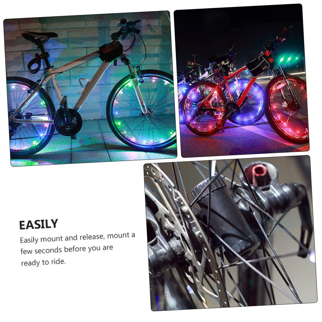 Toyvian Éclairage De Roue Éclairage De Moyeu Arrière De Vélo Éclairage De Roue Éclairage De Pneu Éclairage LED De Roue Éclairage Décoratif Éclairage Rechargeable Éclairage Filaire