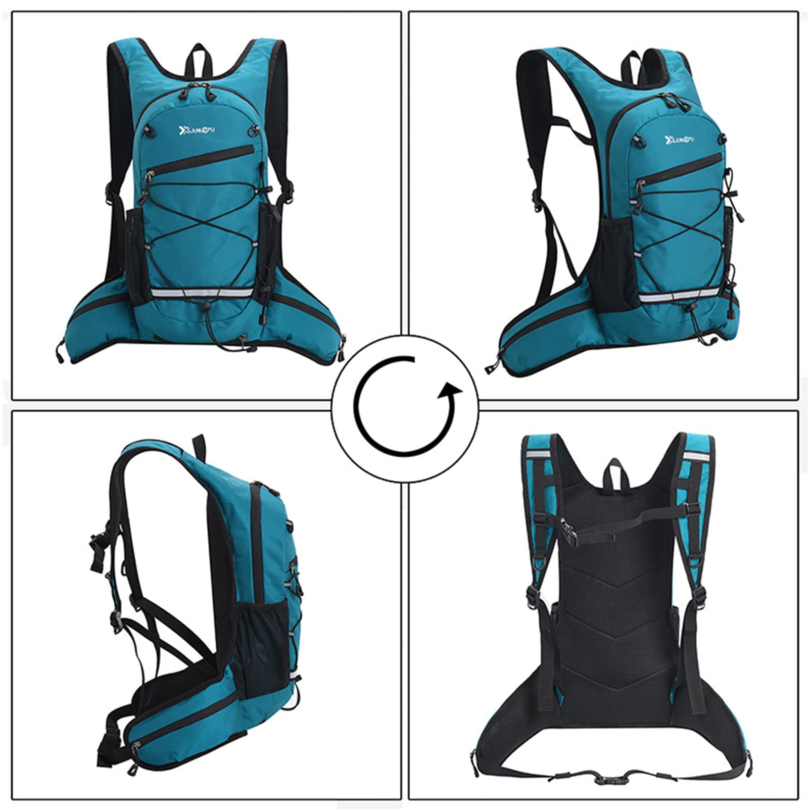 Lixada 8L Zaino da Ciclismo,Zaino da Bici Leggero Borsa da Viaggio per Sport all'Aria Aperta per Escursionismo, Ciclismo, Trekking, Campeggio e Maratona