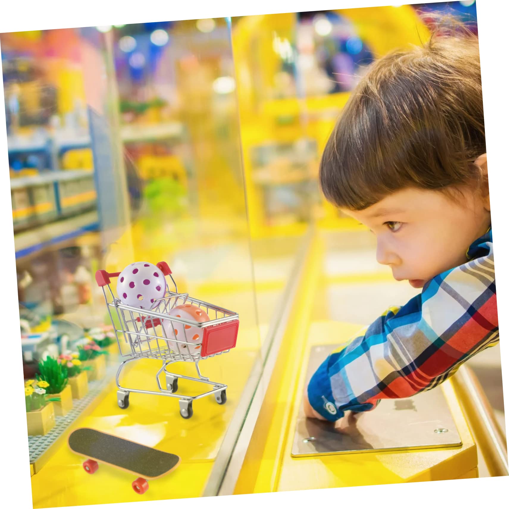 SOLUSTRE 2pcs Mini Trolley Snacks Basket Fried Chicken Plate Fruit Storage Basket Random Color