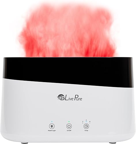 Miniatura 7 de LP300HUM LivePure Aqua Flame Humidificador ultrasónico (0.19 galones), humidificador con tecnología de vibración con difusor de aceites esenciales,