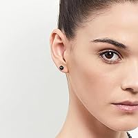 Vista 10 de THE PEARL SOURCE Black Japanese Akoya Real Pearl Earrings for Women - 14k Gold Stud Earrings Hypoallergenic Earrings with Genuine Cultured Pearls