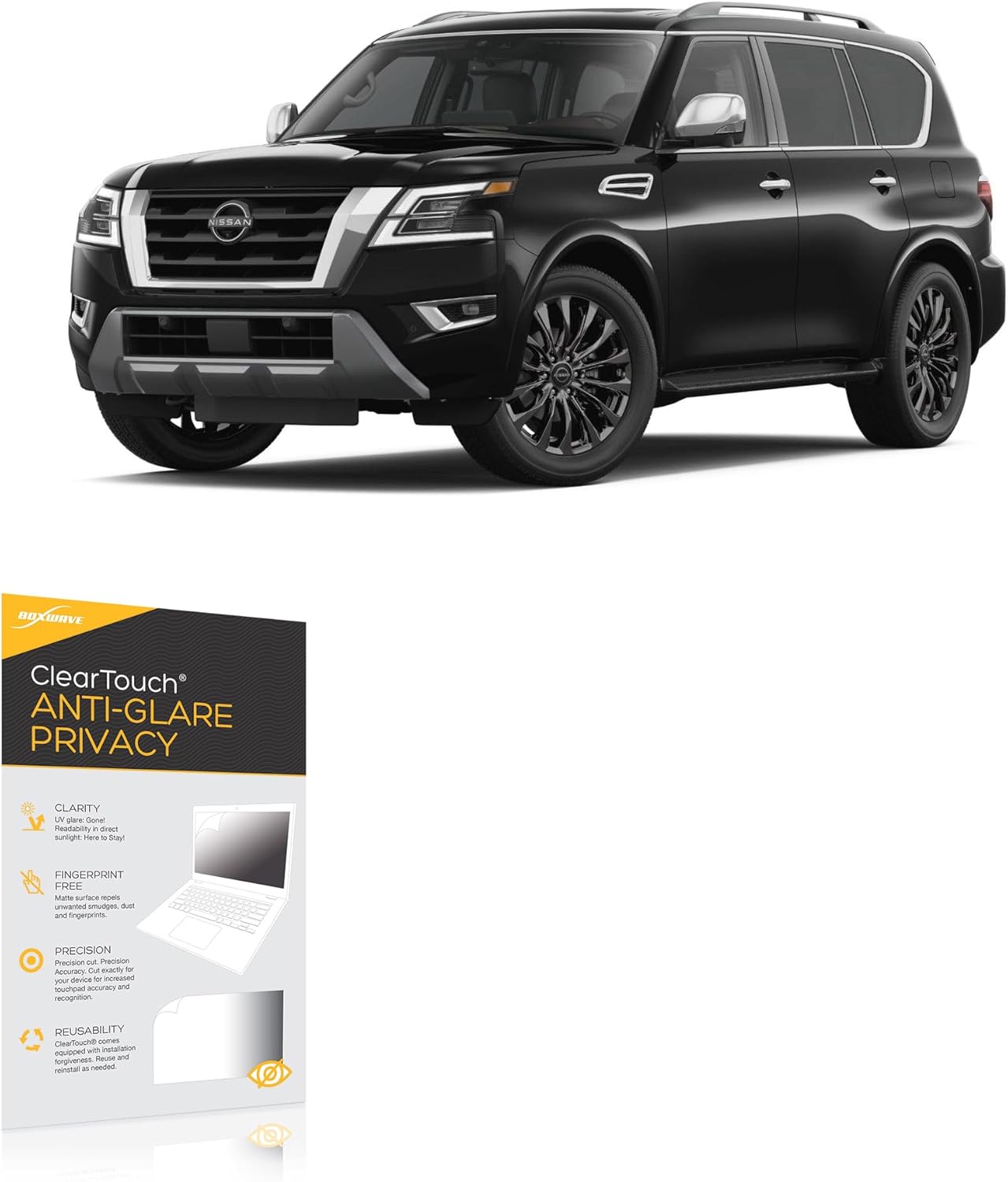 BoxWave Screen Protector Compatible with Nissan 2024 Armada Dashboard Display (7 in) - ClearTouch Anti-Glare Privacy (2-Pack), Privacy Screen Protector Flexible Film Anti-Glare