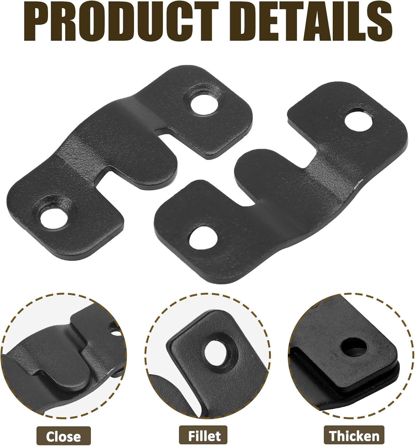 Luomorgo 10 Pack Small Black Flush Mount Bracket, 44x19mm (1-3/4 x 3/4 inch) Z-Clips, Heavy Duty Picture Hangers Interlocking Photo Frame Hook for Hanging Headboards, Display Wall Mount Hardware