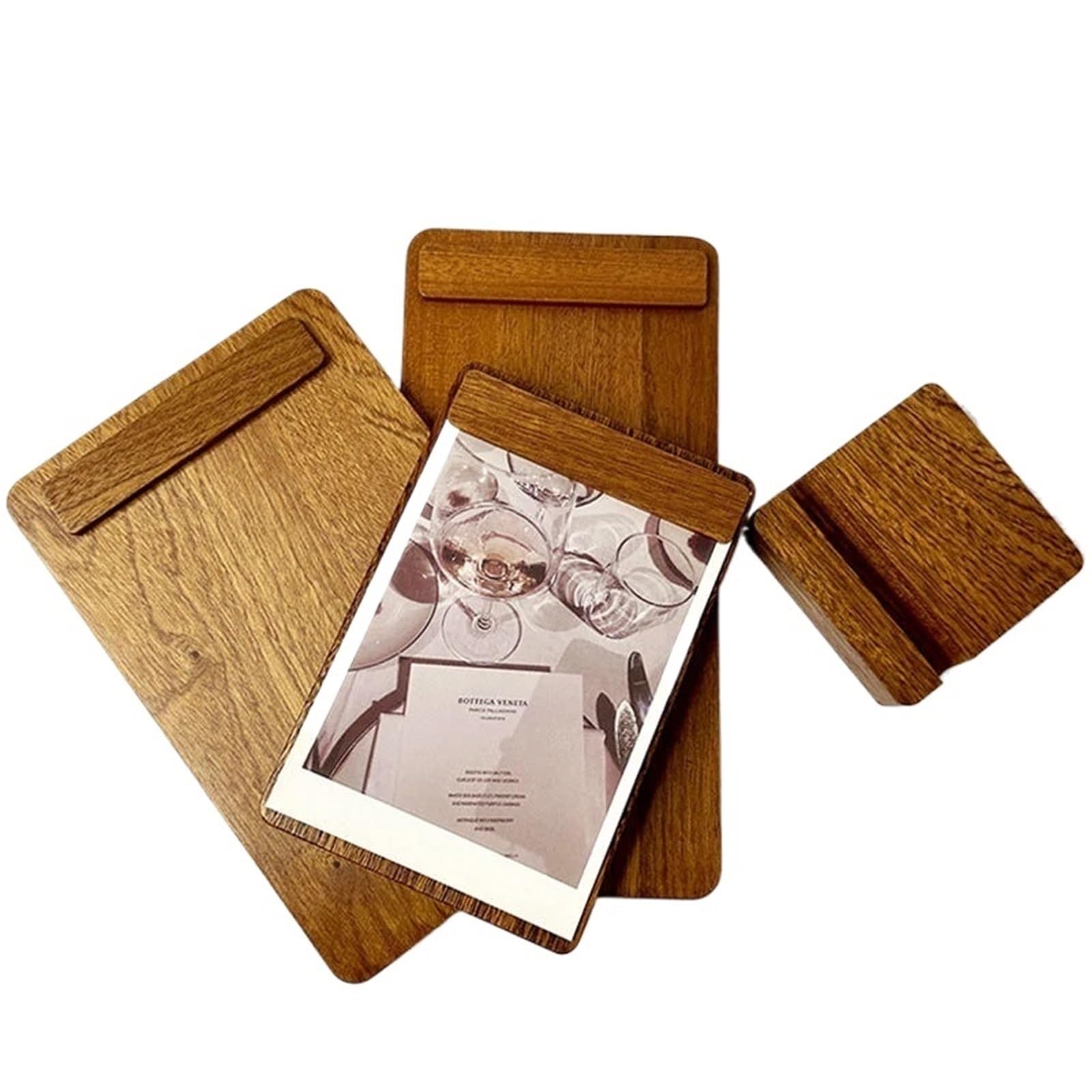 Klemmbrett aus Holz Massivholz Klemmmappe für A4 Schreibblock, Vintage Design, ideal für Café und Restaurant-Menüs, langlebig und stilvoll