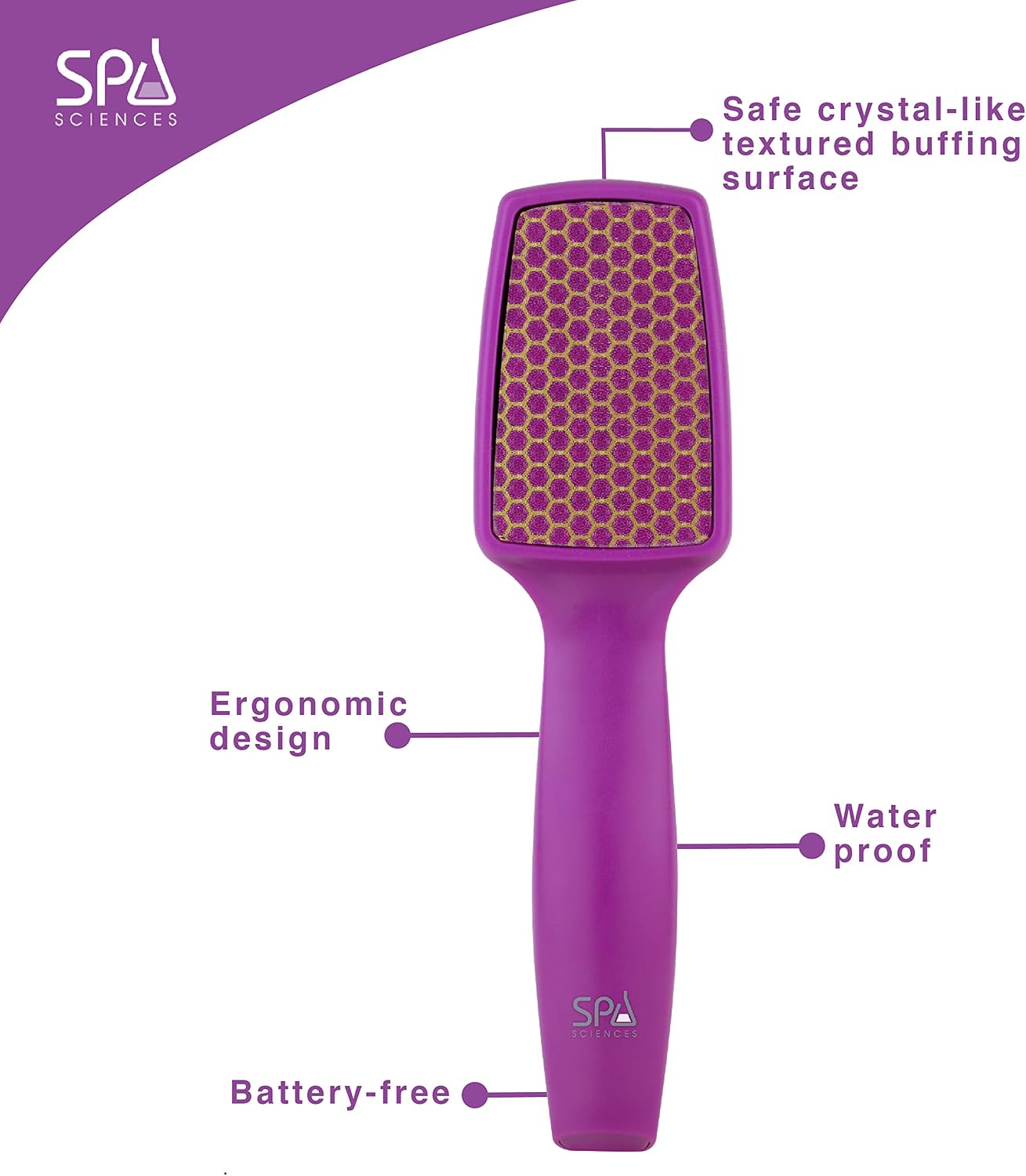 Spa Sciences Nano Glass Foot File - Exfoliating Pedi Tool - Targets Dry Skin, Corns, Calluses - Wet or Dry Use - All Skin Types