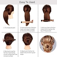 Vista 6 de Magic Bun Makers 3 Pcs,LHAAAYF Professional Hair Bun Maker-Donut Hair- Perfect Hair Bun Maker-Ballet Bun Maker-Easy Bun Hair Tool-Kids Ballerina