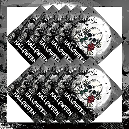 Miniatura 5 de Egami 40 suministros para fiesta de Halloween, incluye 20 platos de postre, 20 servilletas, utilizados para decoración de fiesta de cumpleaños de