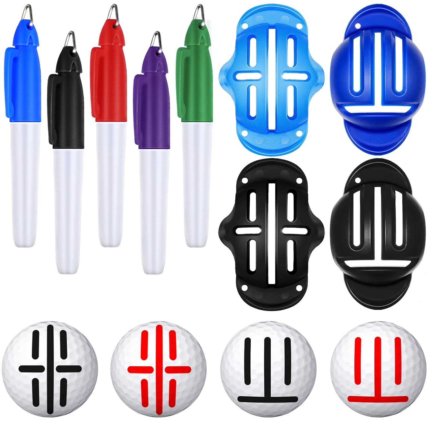 9 Pieces Golf Ball Line Drawing Marking Tool Kit Includes 4 Pieces Golf