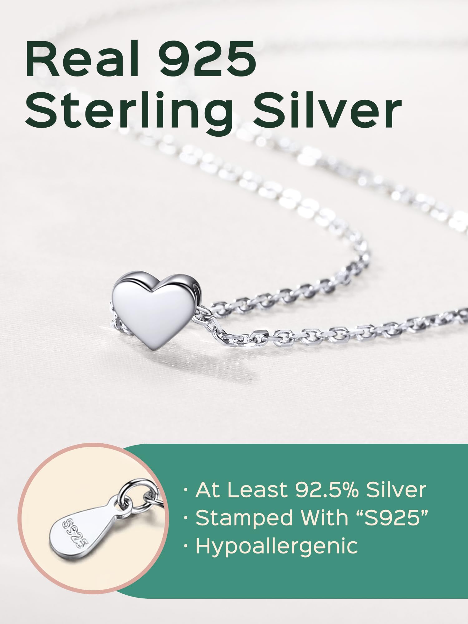 ChicSilver Collana girocollo da donna, argento/placcato oro/rosa oro, gioielli a girocollo con ciondolo a forma di cuore/luna/stella, catenina corta da 40 + 5 cm, regalo per migliore amica, donne e