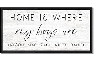 Personalized "Home Is Where My Boys Are" Wall Sign