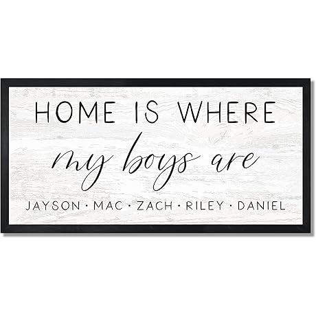 Personalized "Home Is Where My Boys Are" Wall Sign