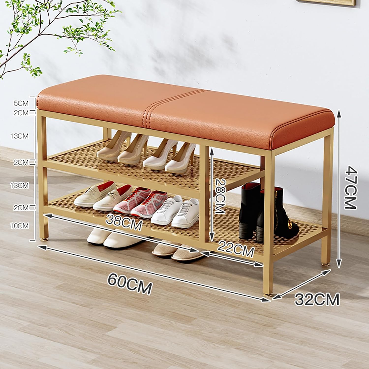 Benches Garden Bench Outdoor Patio Seating Backless Park Chair Lawn Path Slatted Seats,3-Tier Shoe Rack Bench, Gold Metal Frame Ottoman Bench, Upholstered Shoe Storage Bench for Entryway Hal