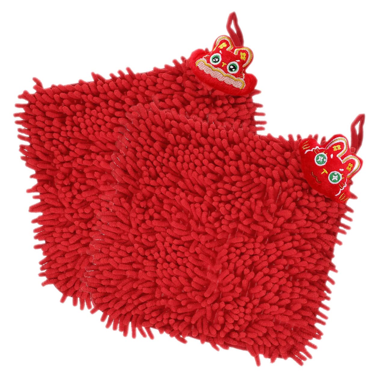 Alipis 4 Set Asciugamano Festivo Soffice Scratcher Peluche Assorbente Auto Kitchen Asciugatutto Fazzoletti Asciugamano Asciutto A Mano Asciugamano Per La Cucina Ciniglia Rosso 2 Pezzi * 4