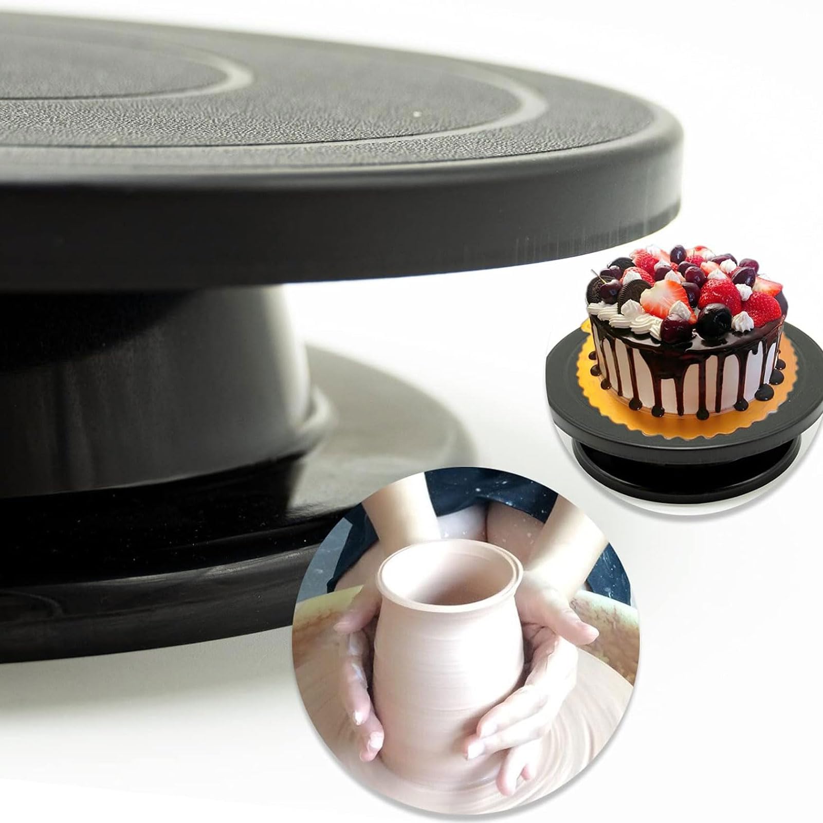 Paint Spraying Turntable ABS Plastic Rotating Work Stand for Painting Sculpting Cake Decorating Craft Projects