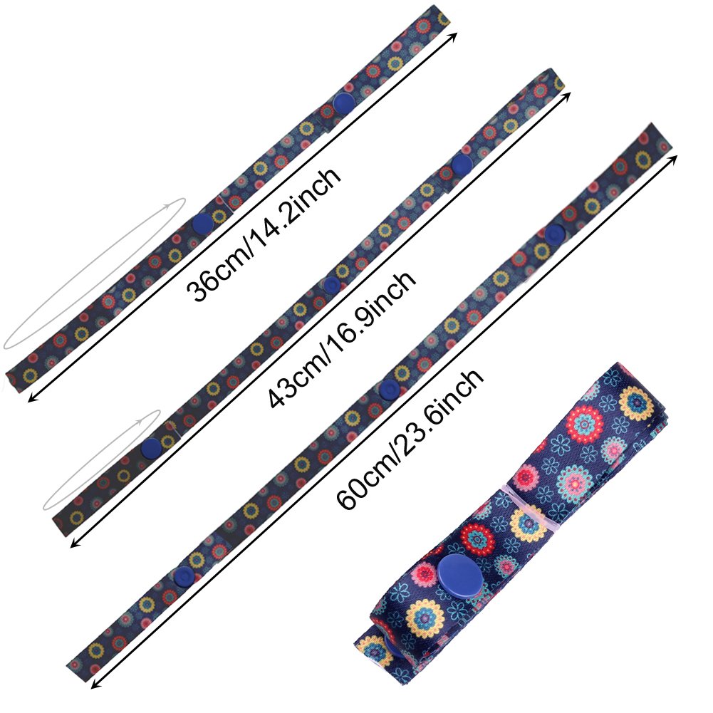 SwirlColor Lot de 9 supports de fixation pour poussette anti-chute - Sangle réglable - Différents motifs (60 cm