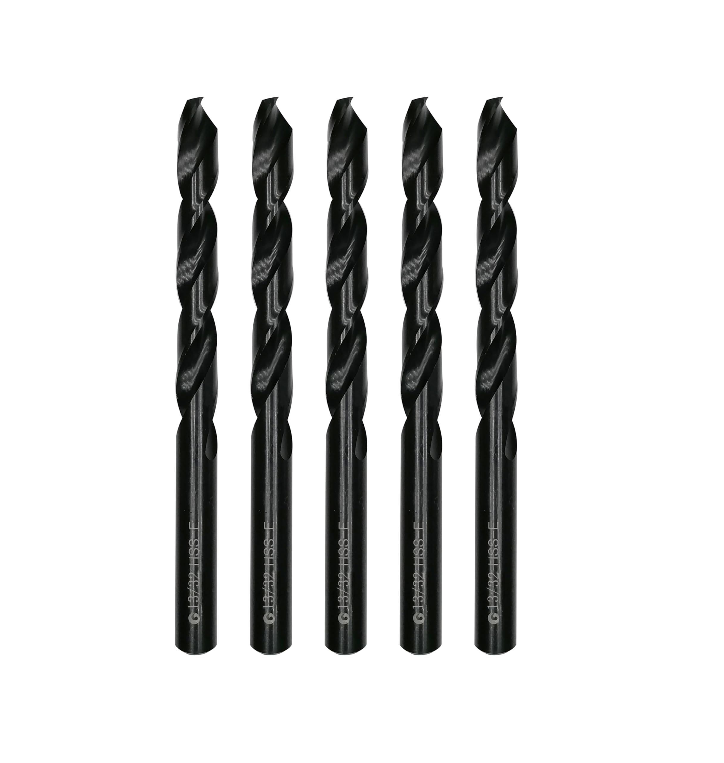 DelitonGude 13/32 inch HSS M35 Cobalt Twist Drill Bits,High Speed Steel,Pack of 5,Suitable for Hard Metals, Stainless Steel, Cast Iron and Other Hard