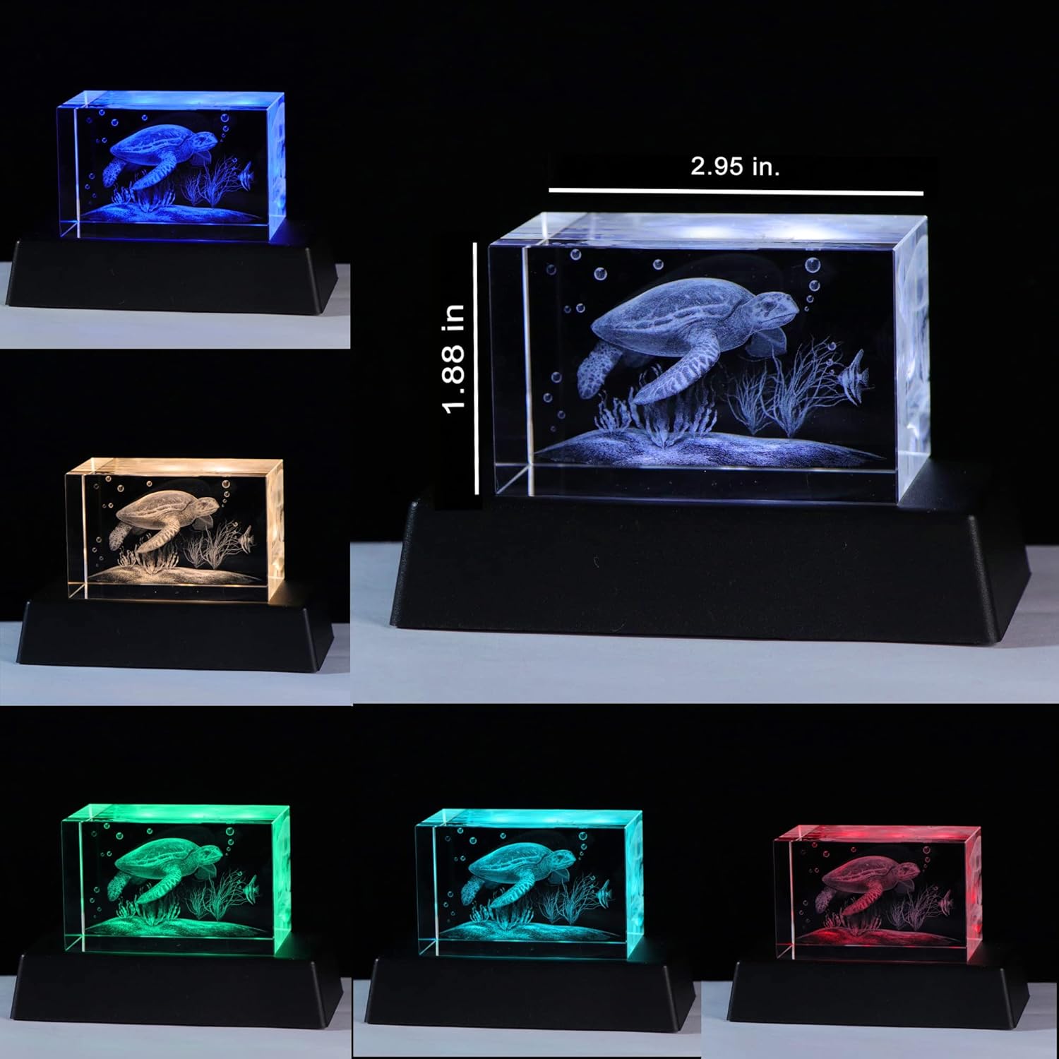 Qianwei 3D Crystals sea Turtle Decor Gifts for Women, Turtle Figurines Stuff Gifts for Turtle Lovers sea Turtle Statue Paperweight Birthday for Best Friend, Keepsake&Paperweight - Image 4