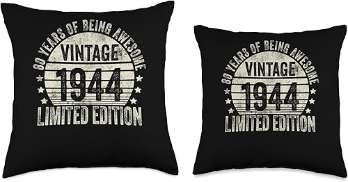 Miniatura 3 de Cojín retro de 80 cumpleaños para hombres y mujeres, 16 x 16 pulgadas, multicolor