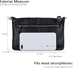 befen Women's Genuine Leather Wristlet Clutch Phone Wallet, Small Crossbody Purse Bag with RFID Blocking Card Slots