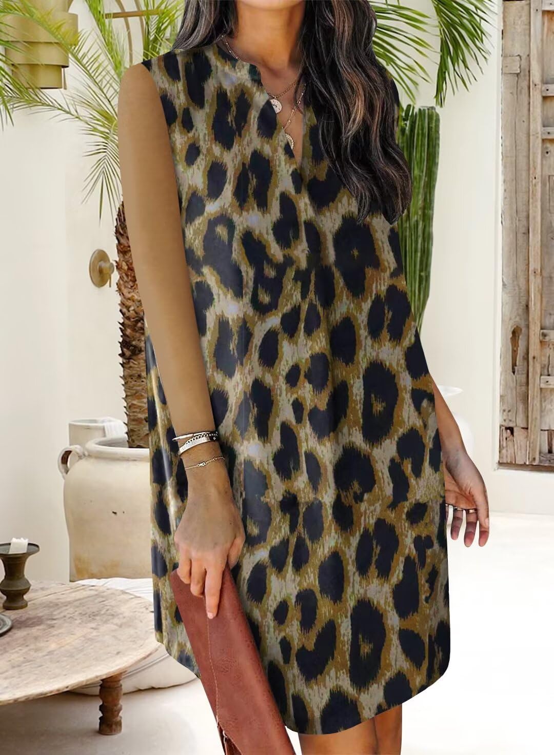 QACOHU Summer Dresses for Women 2026 Sleeveless Beach Floral Tshirt Sundress Casual Tank Dress S-2XL - Image 4