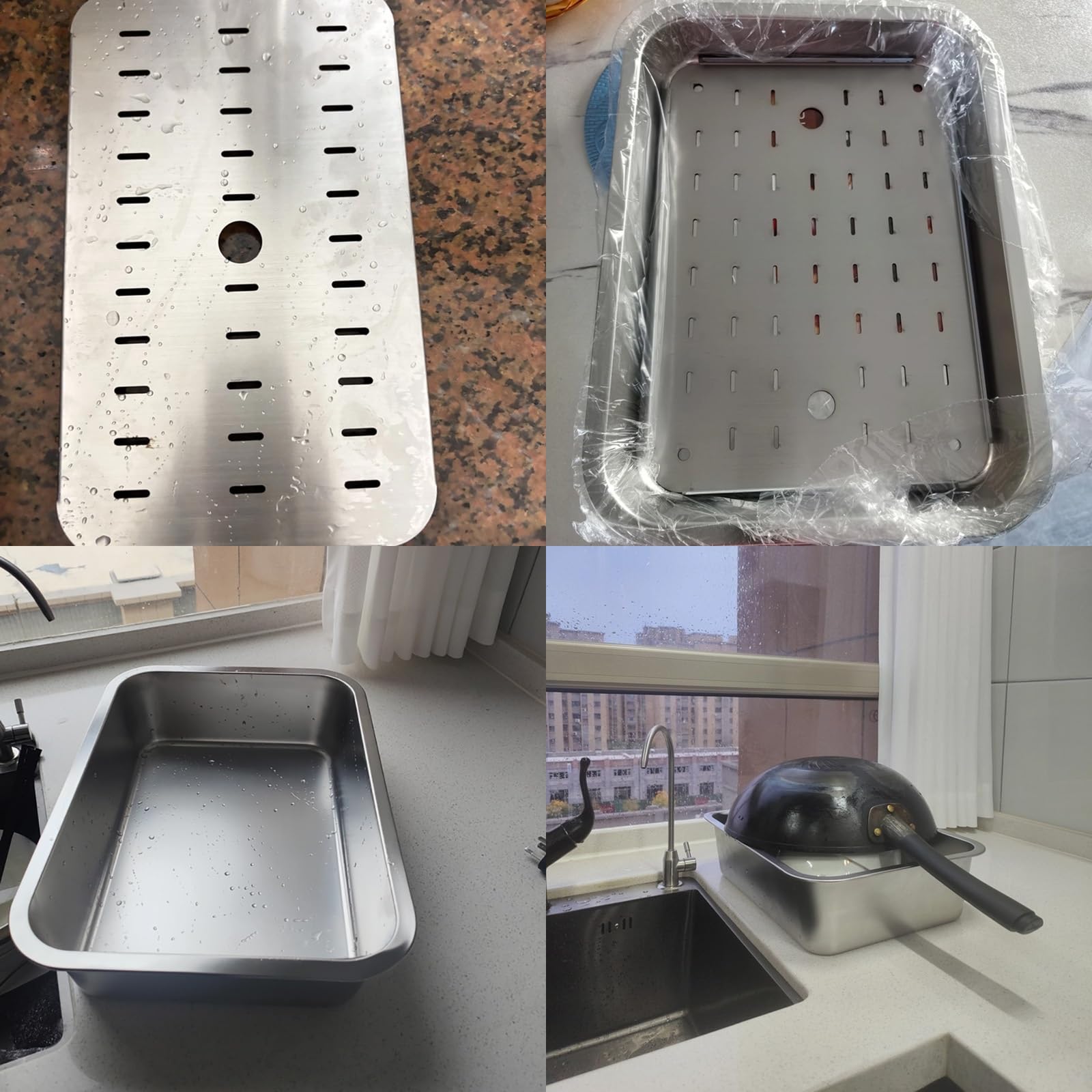 Bandeja Horno Acero Inoxidable 304 con Rejilla de Drenaje, Bandeja para Hornear para Escurrir Agua y Aceite, Ideal para Uso Doméstico y Comercial(45x35x4.8cm/18x14x2in)