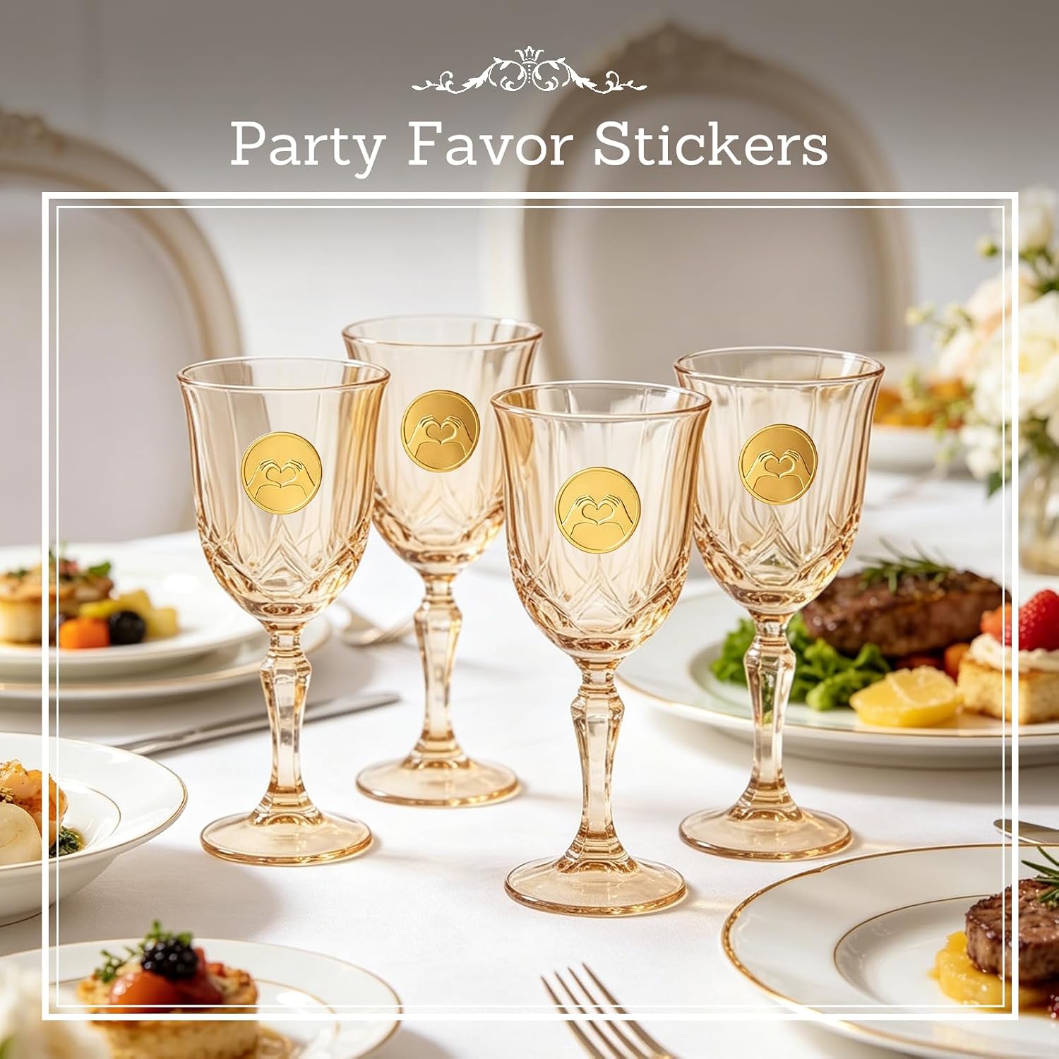 500PCS Embossed Gold Foil Envelope Seal Stickers, Self Adhesive Seal Stickers for Wedding Invitations, Envelopes, Greeting Cards and Gift Wrap (Love)